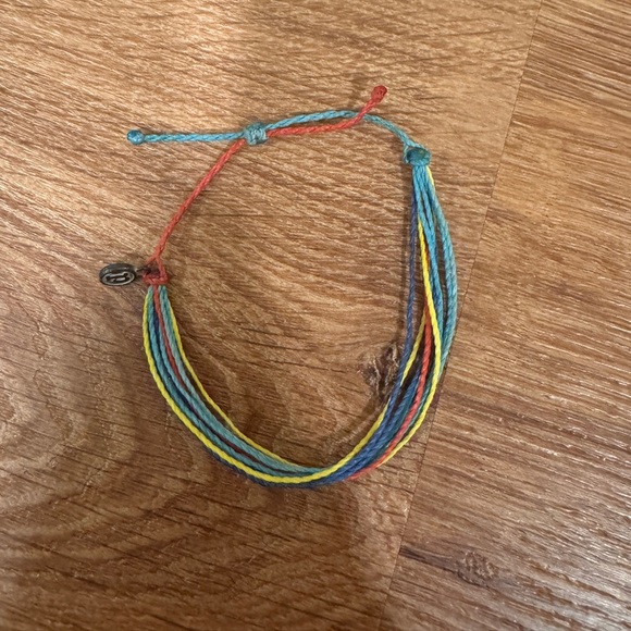 Pura Vida blue yellow and red string pull tie bracelet​ - Picture 1 of 2